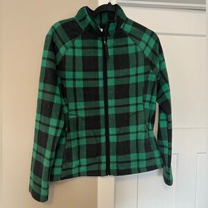 Merona Green and Black Jacket with Plaid Pattern